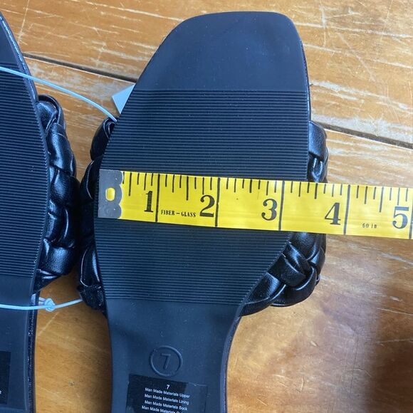 A New Day Target NWT Black Carissa Sandals Braided Memory Foam Slides Sz 7 - Picture 4 of 9